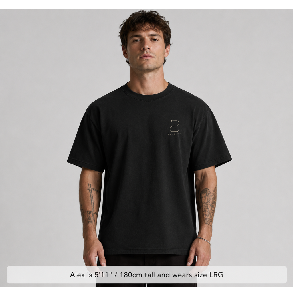 (Pre-order dispatch 20th August) STATION Faded Tee - Black