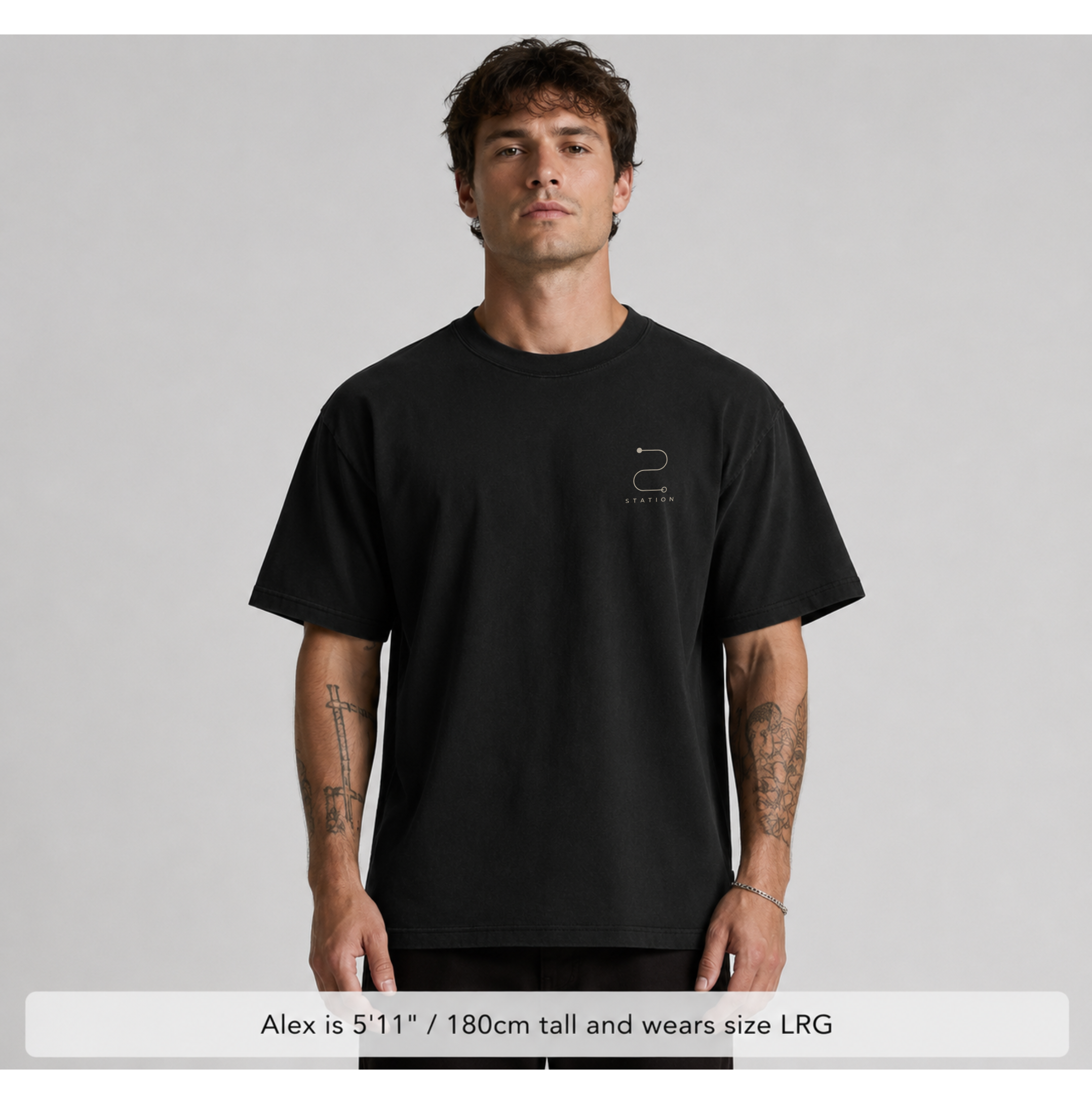 (Pre-order dispatch 20th August) STATION Faded Tee - Black