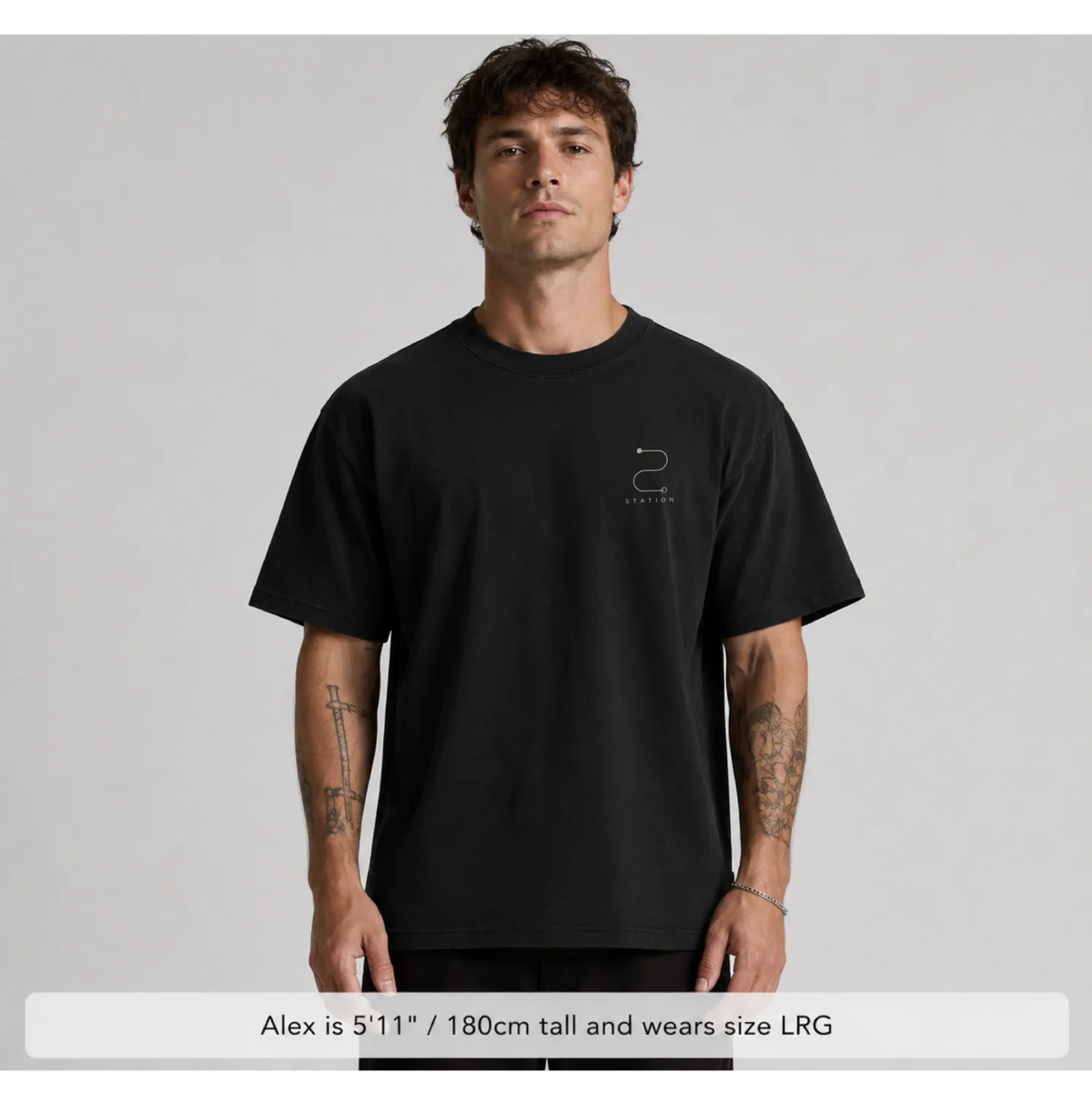 STATION Faded Tee - Black