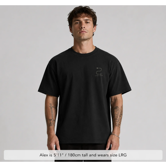 STATION Faded Tee - Black