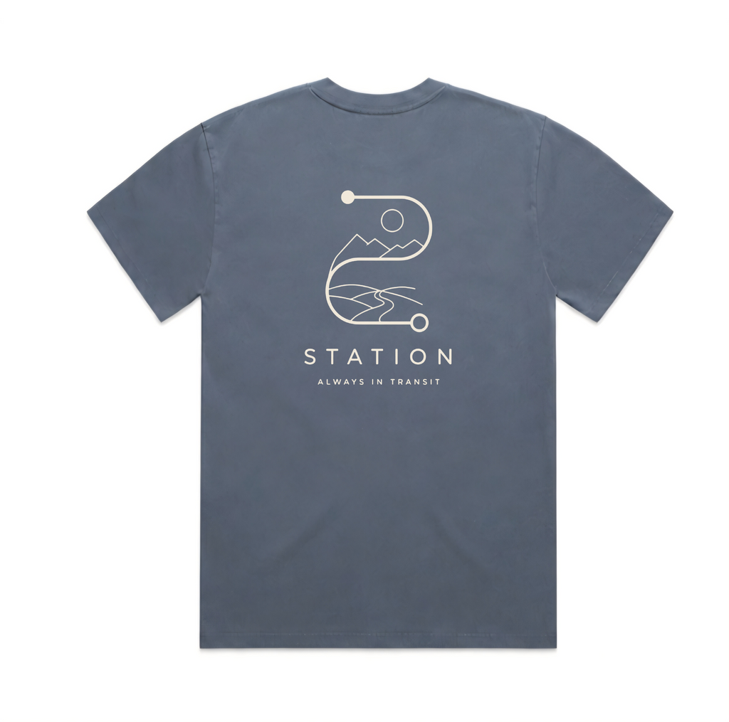 (Pre-order dispatch 20th August) STATION Faded Tee - Powder Blue