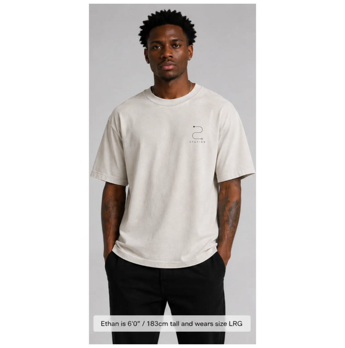 STATION Faded Tee - Bone