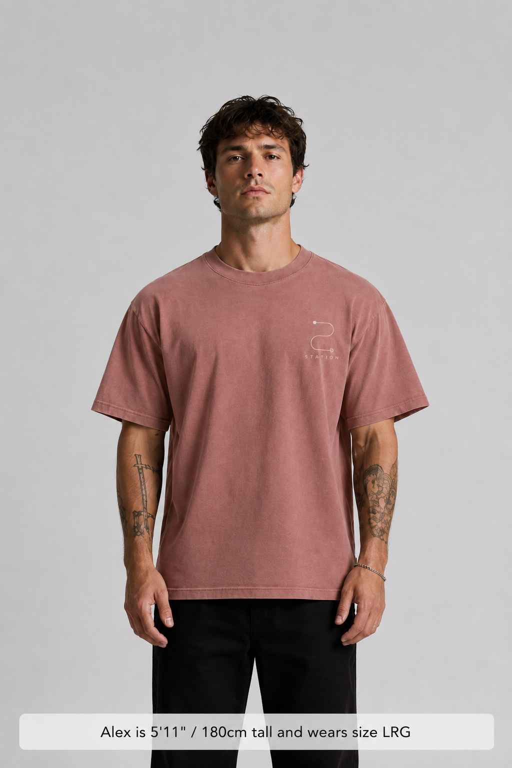 (Pre-order dispatch 20th August) STATION Faded Tee - Dusky Pink