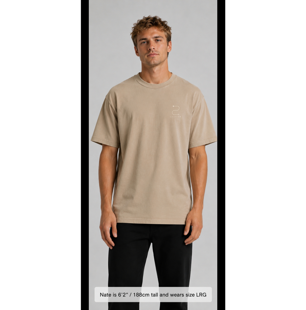 (Pre-order dispatch 20th August) STATION Faded Tee - Sand