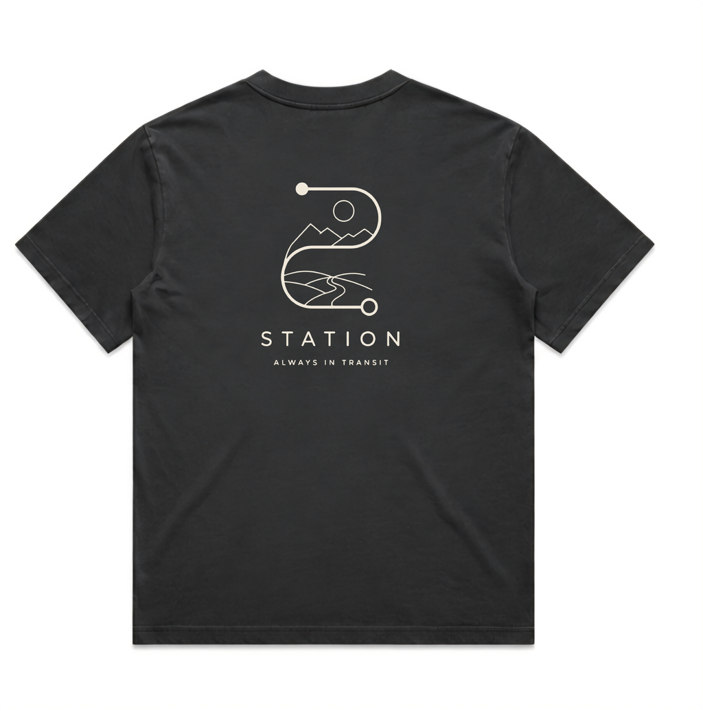 (Pre-order dispatch 20th August) STATION Woman's Faded Tee - Black