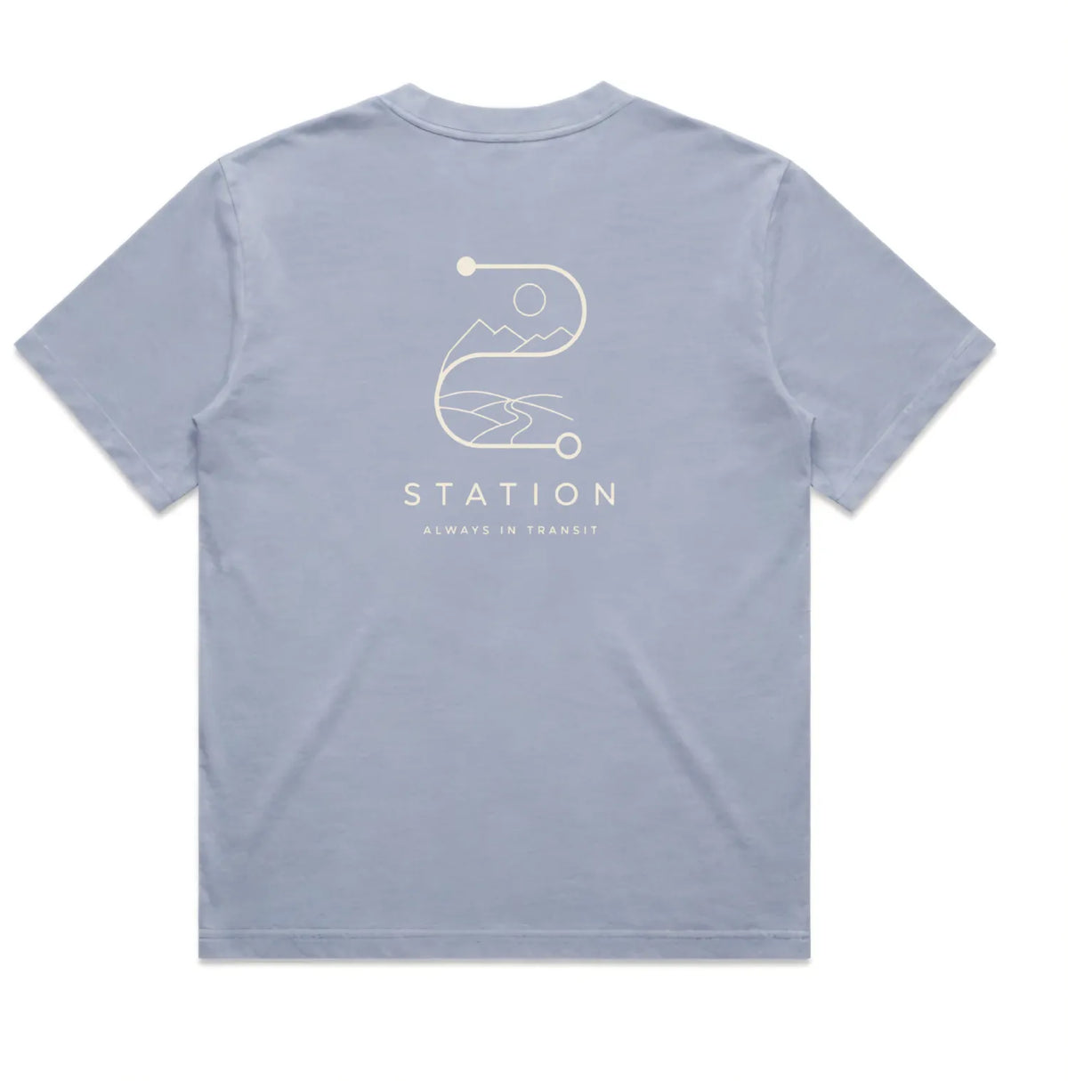 STATION Woman's Faded  Tee - Powder Blue