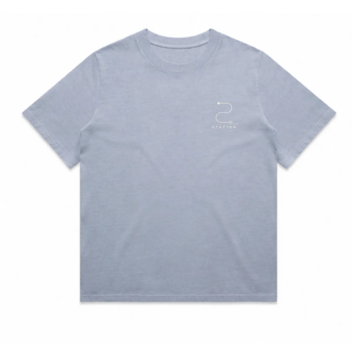 STATION Woman's Faded  Tee - Powder Blue