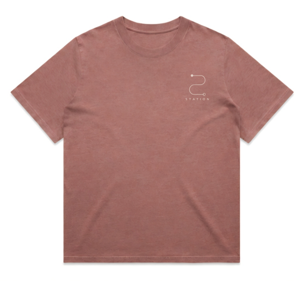 (Pre-order dispatch 20th August) STATION Faded Tee - Dusky Pink