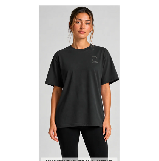 STATION Woman's Faded Tee - Black