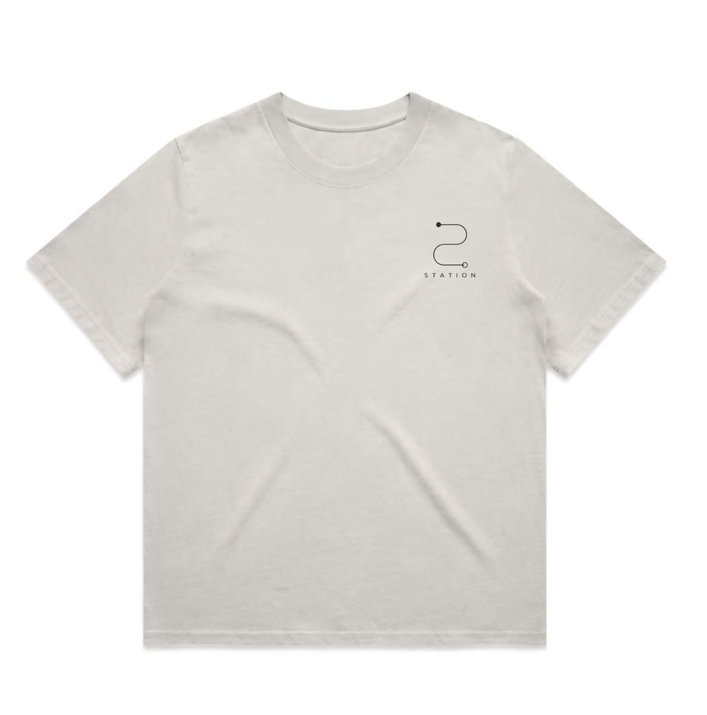 (Pre-order dispatch 20th August) STATION Woman's Faded Tee - Bone
