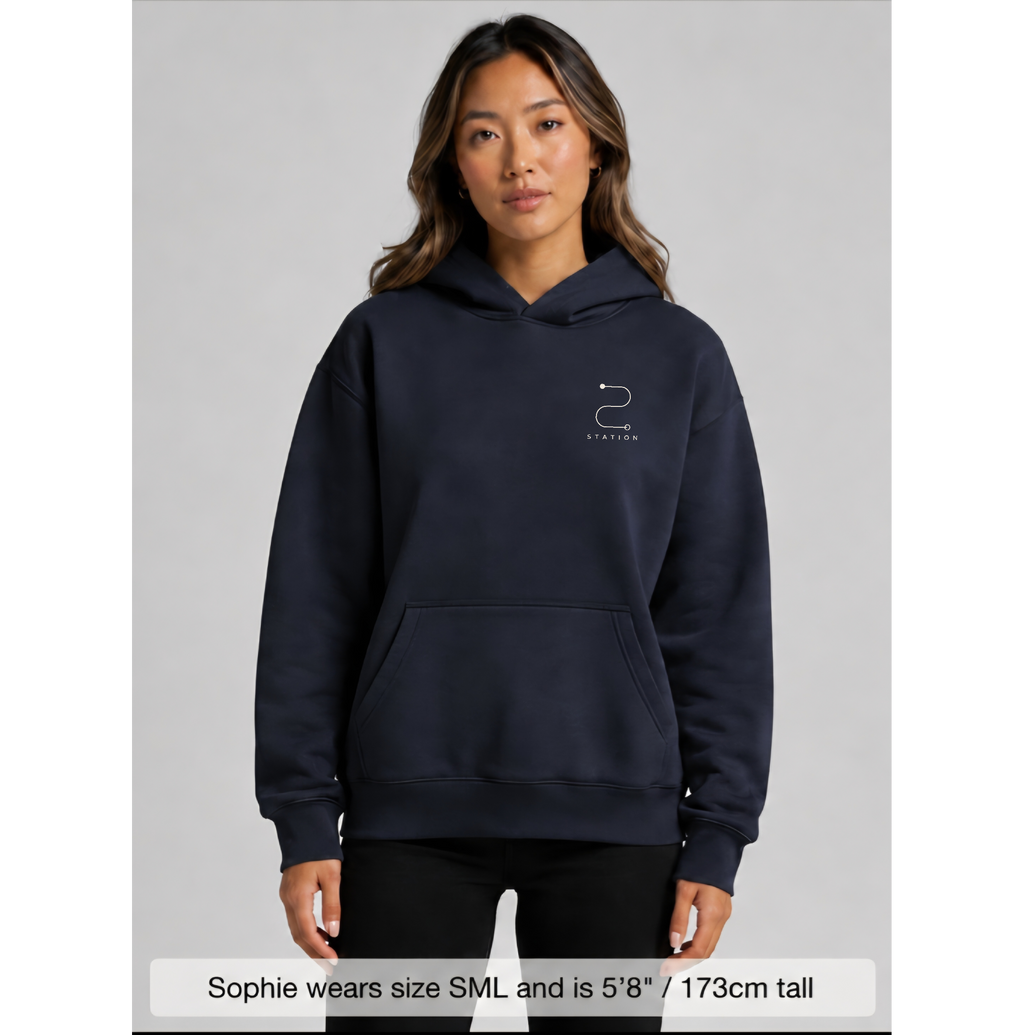 (Pre-order dispatch 20th August) STATION Women's Relax Hood - Deep Navy