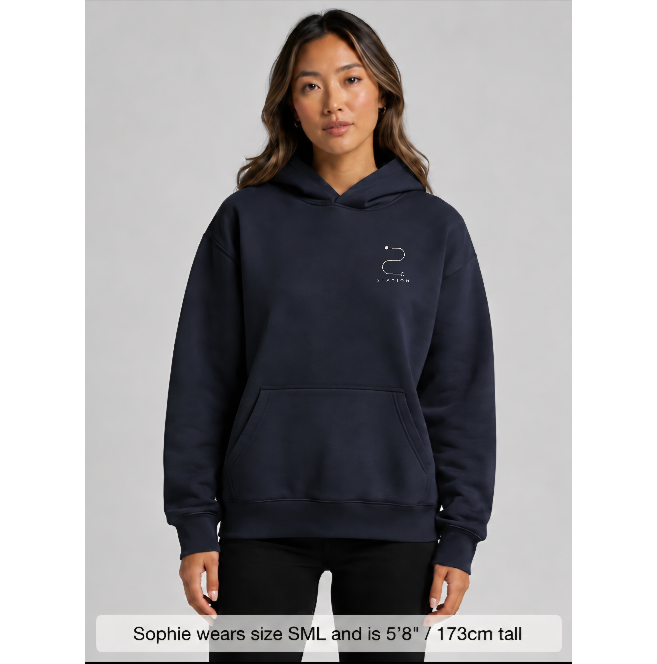 (Pre-order dispatch 20th August) STATION Women's Relax Hood - Deep Navy