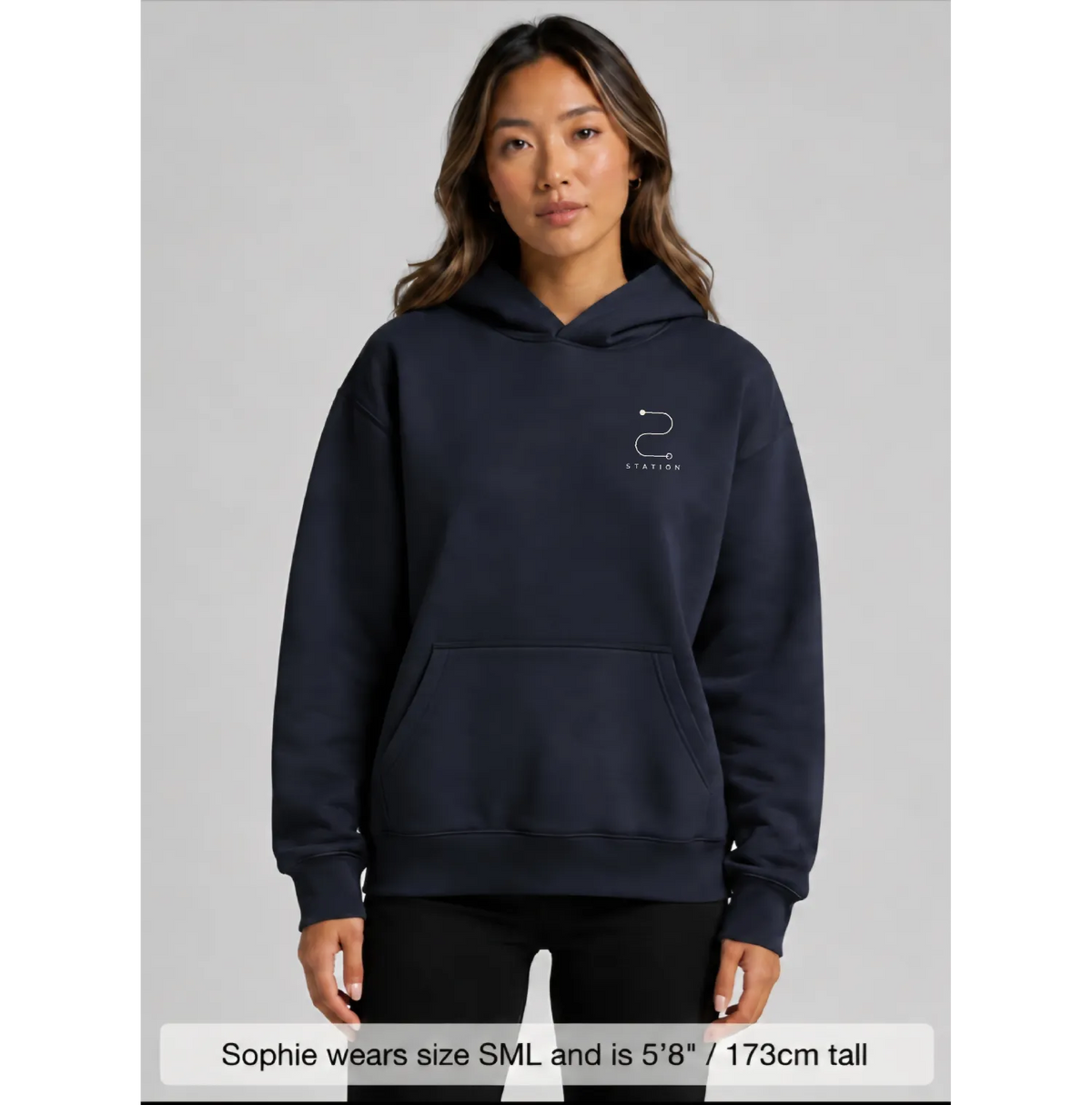 STATION Women's Relax Hood - Deep Navy