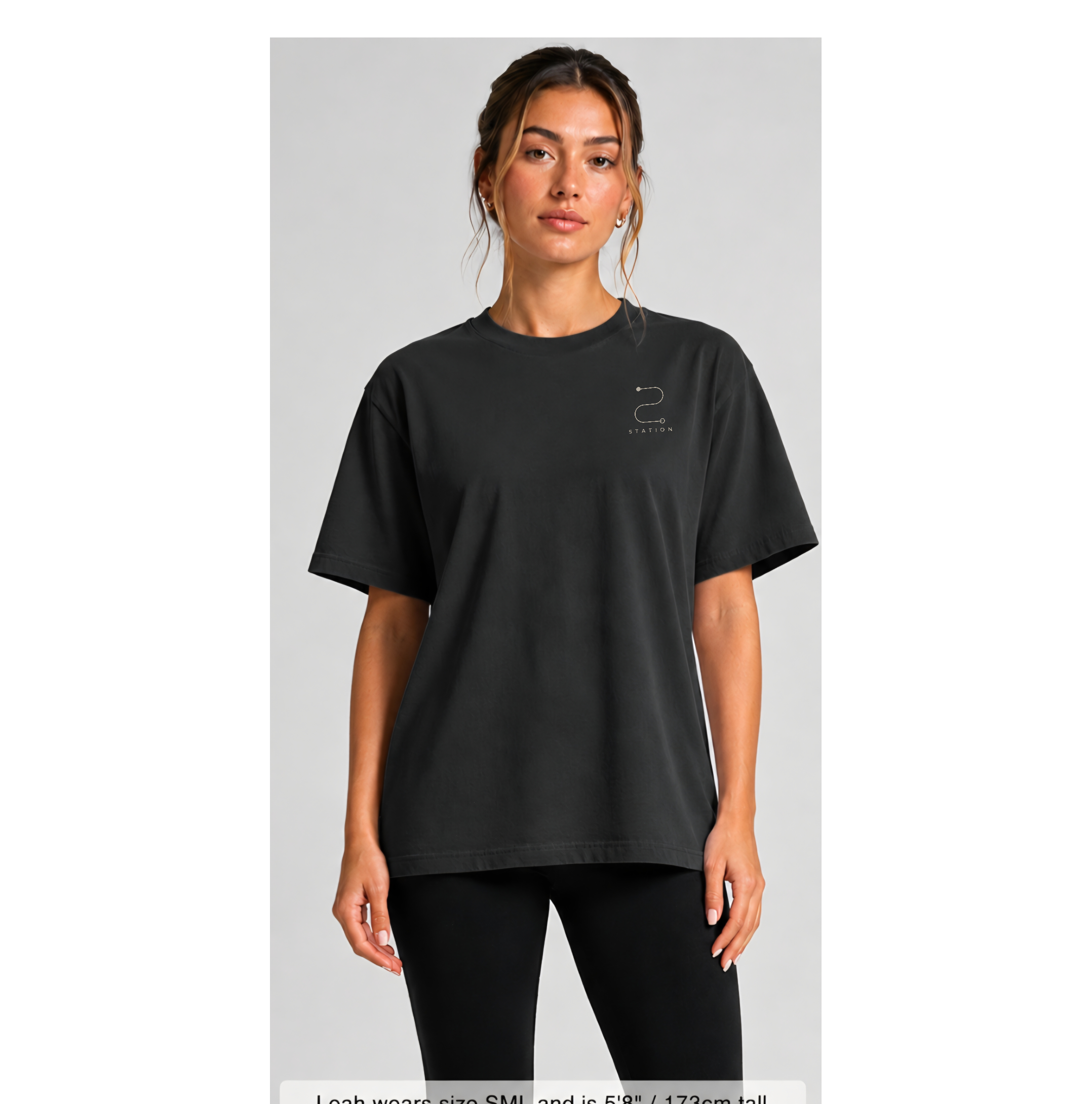 (Pre-order dispatch 20th August) STATION Woman's Faded Tee - Black